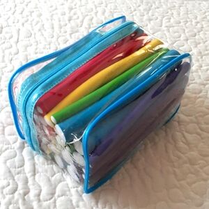 *FREE ADD-ON*  Colorful Flexible Foam Hair Rod Set in Clear Blue Case